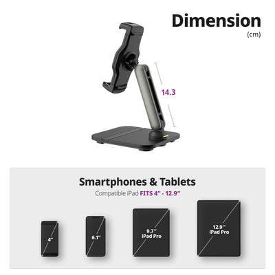 Easy Mount - Detachable Tablet & Cell Phone Holder (Short Arm / Pencil Base)